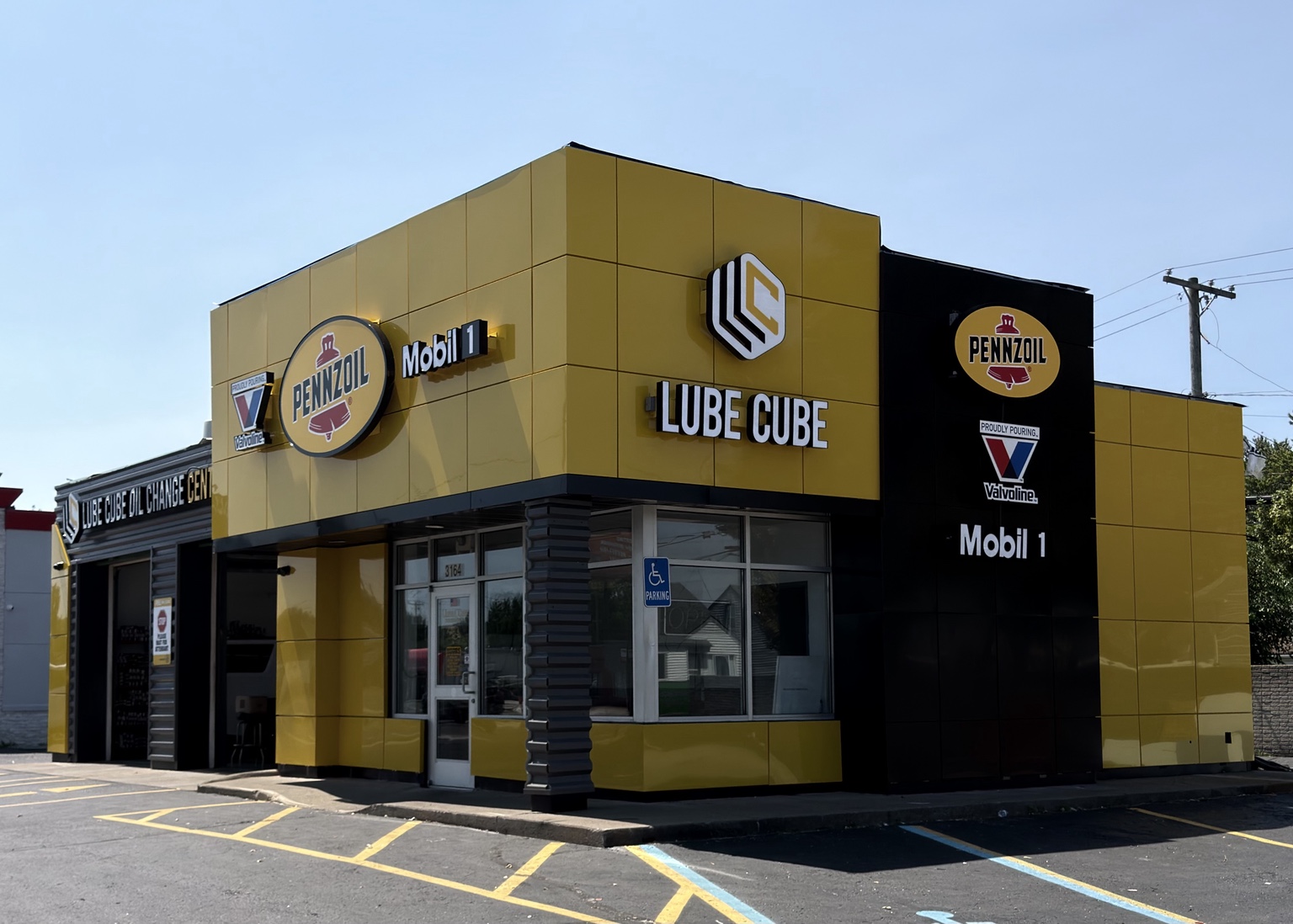 Exterior image of the Lube Cube shop